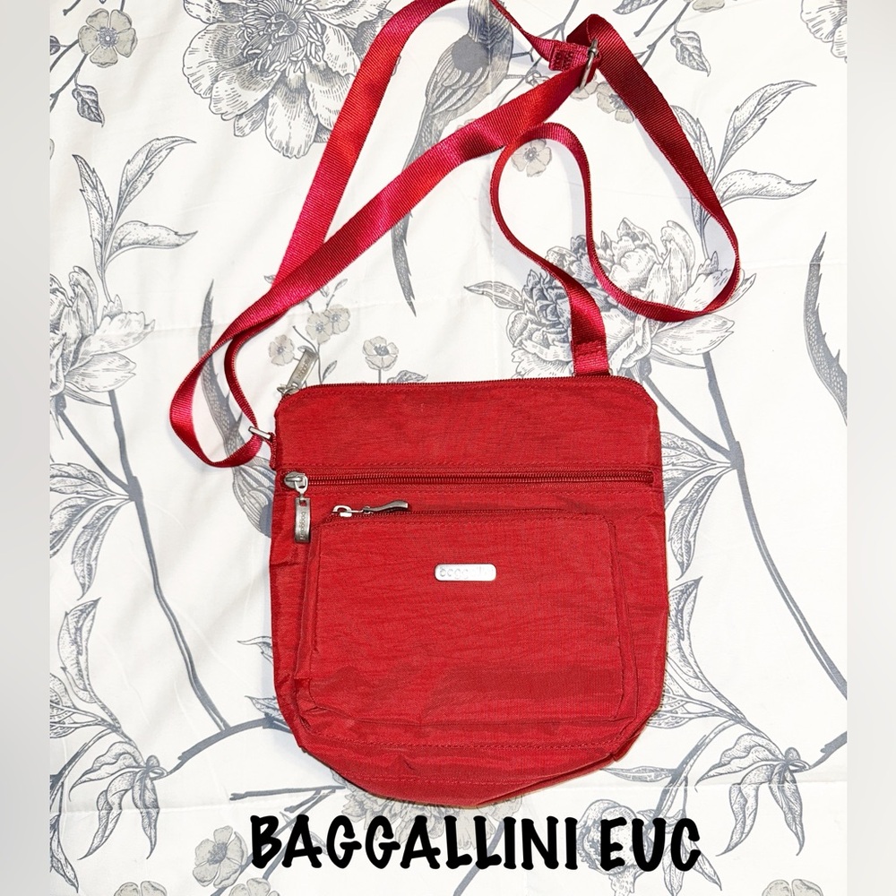 Baggallini Red Crossbody Travel Bag EUC